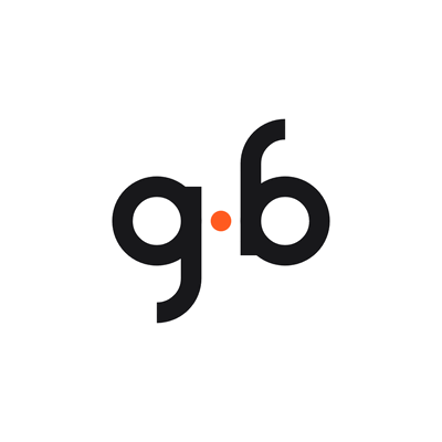Cartão 1: g e b separados, com um ponto laranja entre eles.